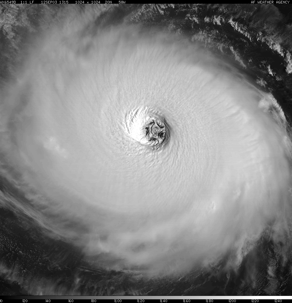 Observation of polygonal eyewalls in Hurricane Isabel (2003) .