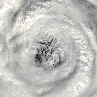 Observation of mesovortices in Typhoon Nari (2001).